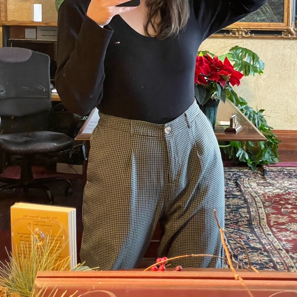 High waisted Gray Checkered Pants